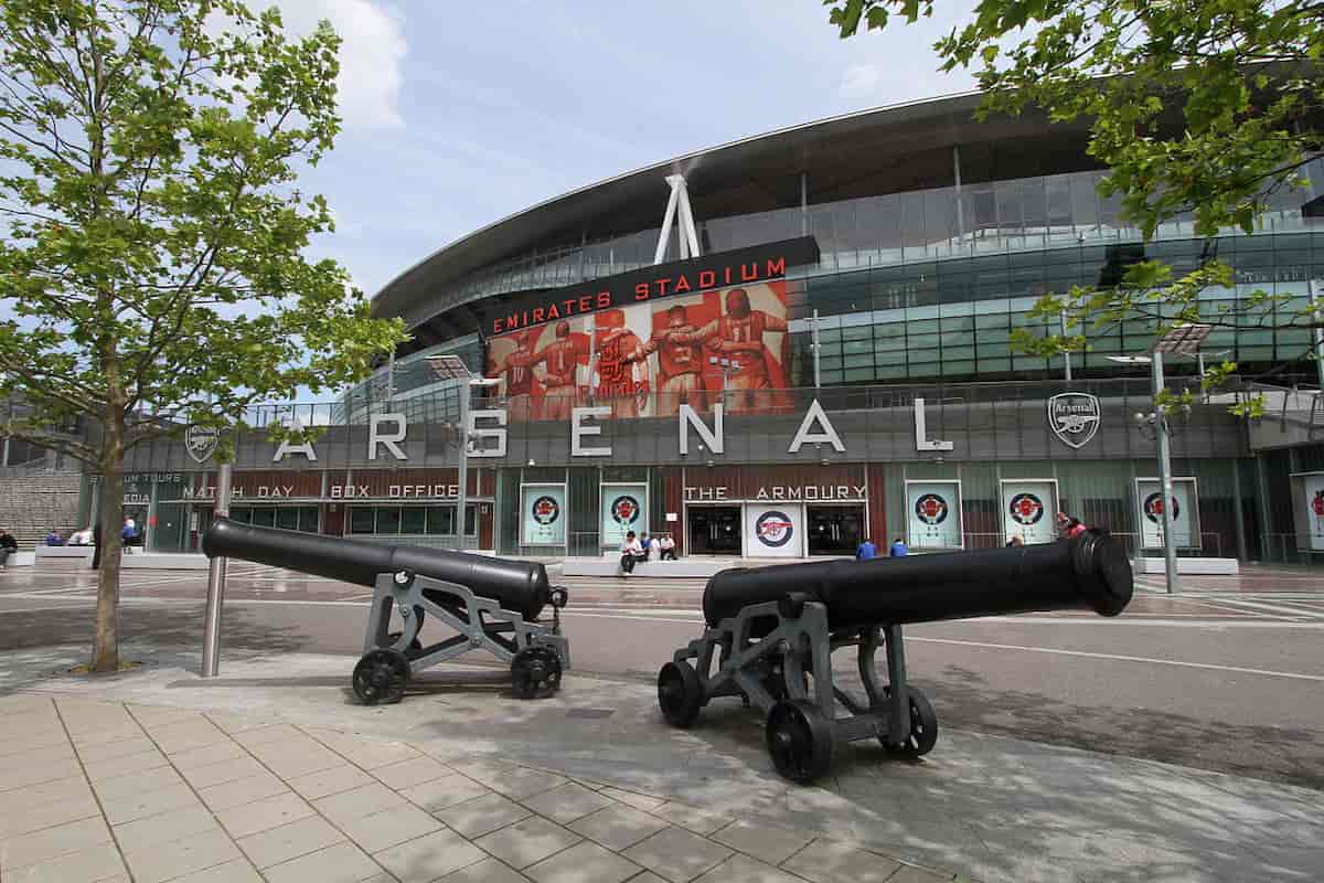 Cannons displayed outside Emirates Stadium