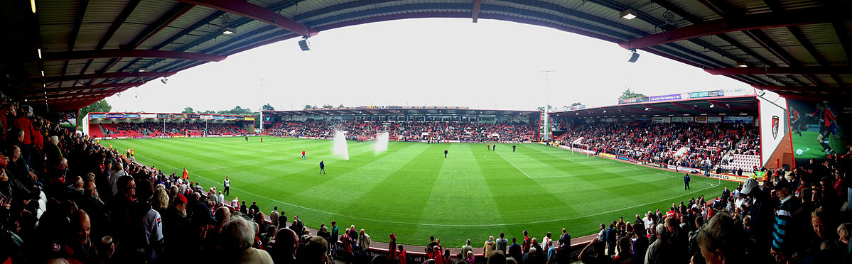 Panoramic view of the Vitality Stadium (Dean Court), home of AFC Bournemouth