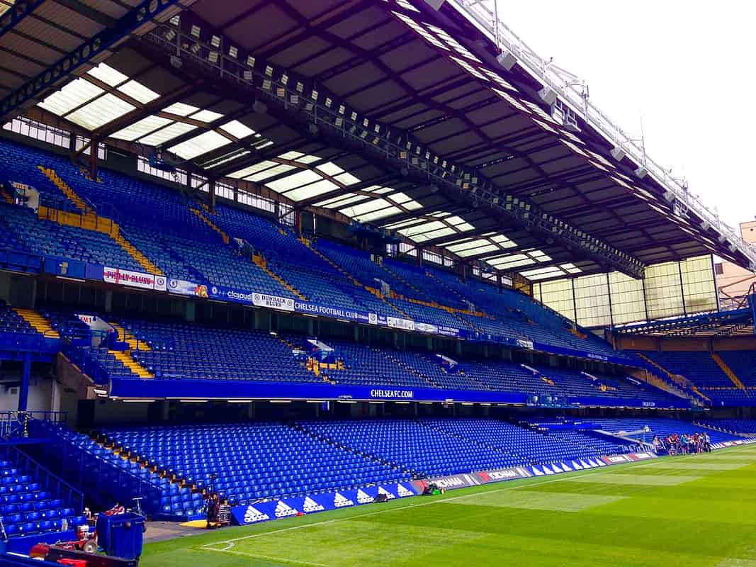 Exterior view of Stamford Bridge stadium, August 2016