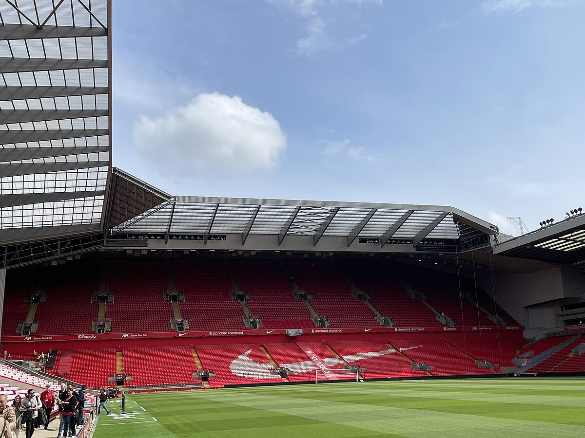 Interior view of the Anfield Road Stand, Liverpool, May 2024