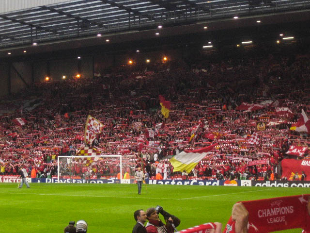 The Kop singing during Liverpool vs Chelsea at Anfield, 3 May 2005
