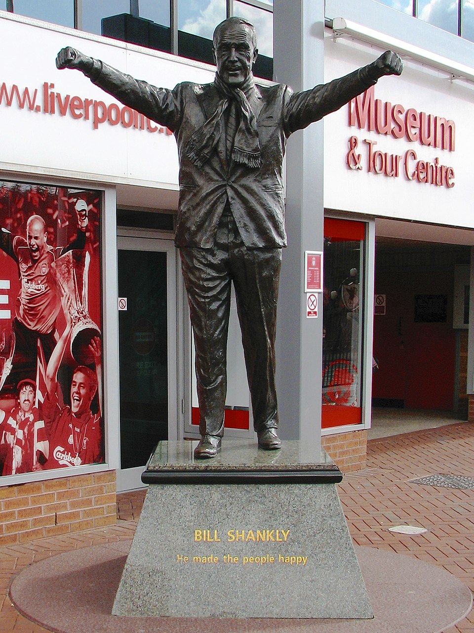 Statue of Bill Shankly outside Anfield stadium