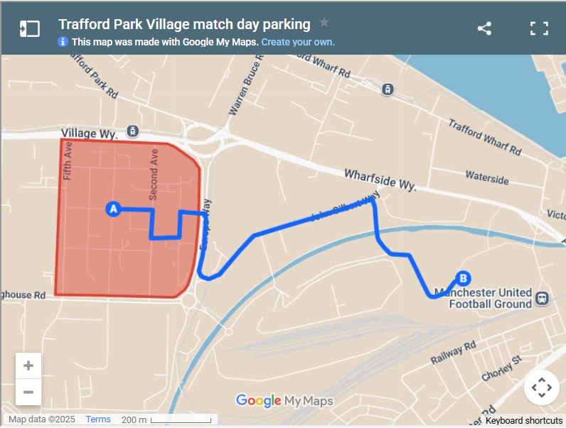 Manchester Council Match Day Parking Zone