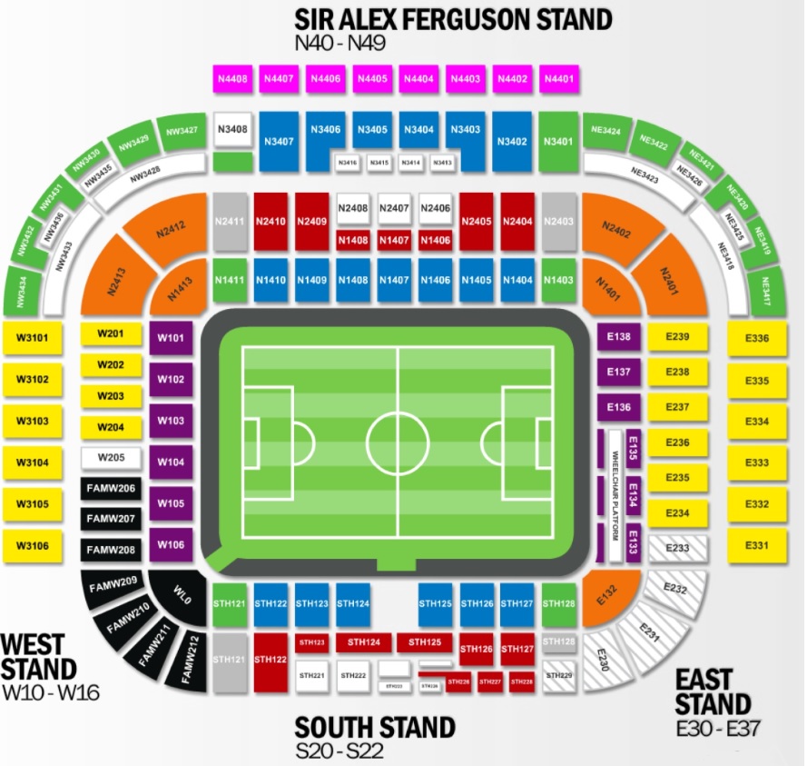 Manchester United Old Trafford Seating Plan
