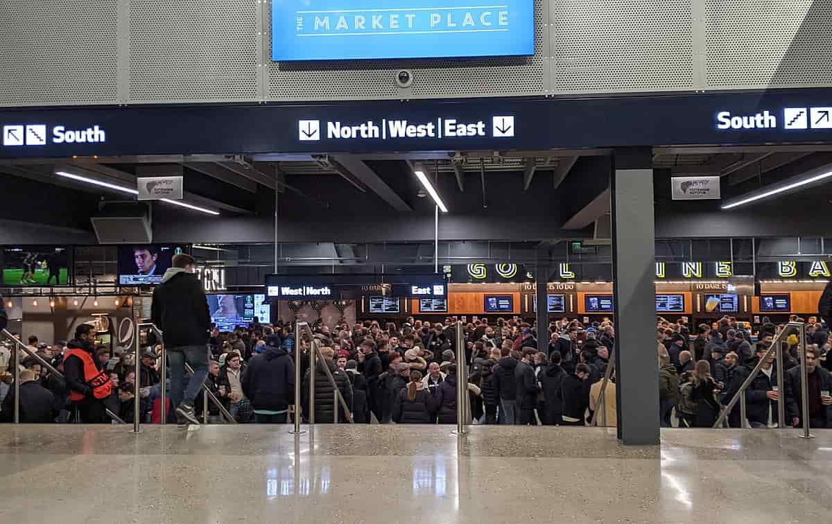 Main concourse area inside Tottenham Hotspur Stadium