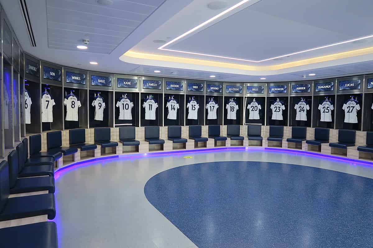 Home dressing room at Tottenham Hotspur Stadium, December 2020