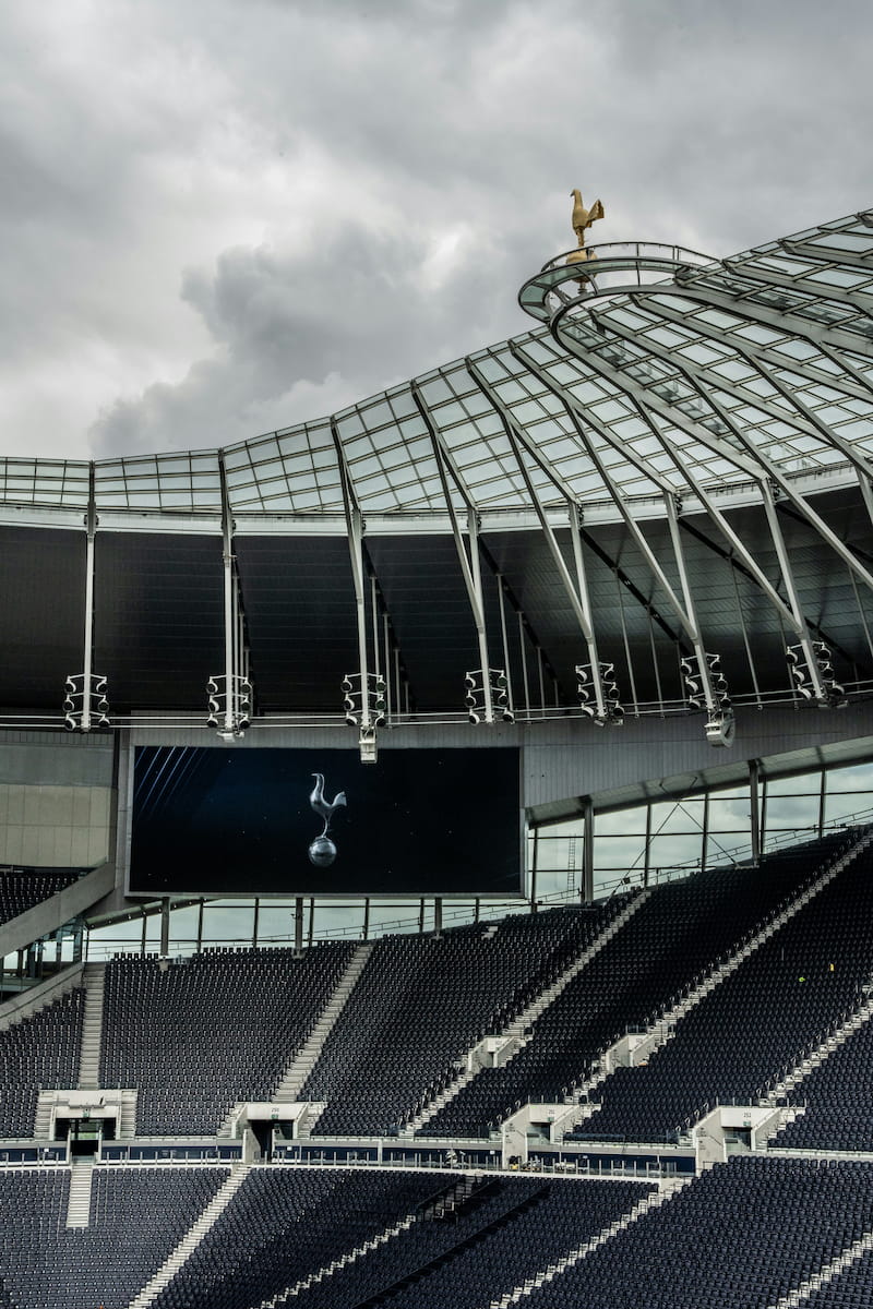 Spurs stadium with the cockeral for the Dare To Walk