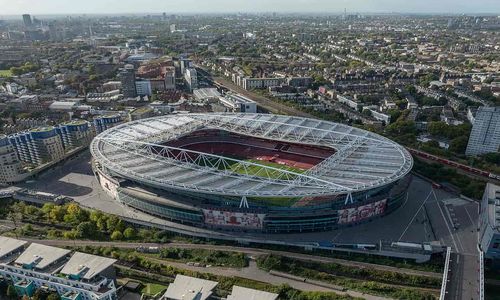 Exterior view of Emirates Stadium, home of Arsenal F.C.